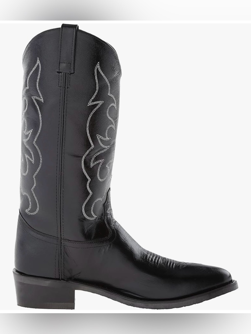 Black Stitched Cushioned Round Toe Cowboy Western Boots